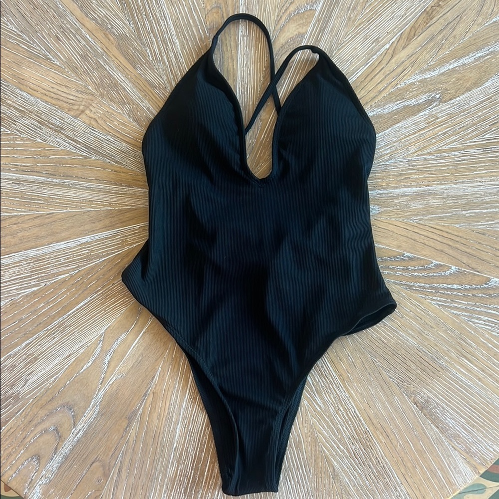 Black Plunge Swimsuit